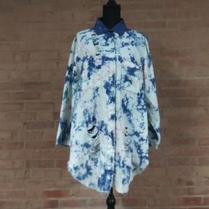 Thrill | NWT Fun Distressed Tie-dyed Dress/Shirt